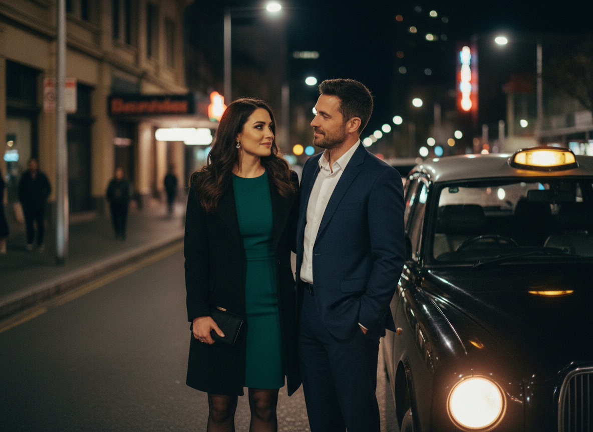 They go for a walk along Adelaide’s quiet night streets